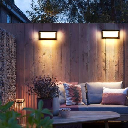 Udendørs LED væglampe NEELY 1xE27/9W/230V 4000K IP54 sort