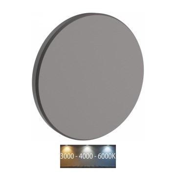 Udendørs LED væglampe PIATTA LED/18W/230V 3000/4000/6000K diameter 25 cm IP44 grå