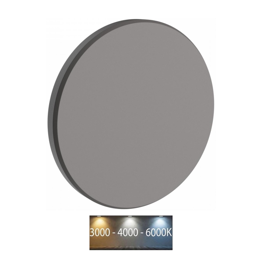 Udendørs LED væglampe PIATTA LED/18W/230V 3000/4000/6000K diameter 25 cm IP44 grå