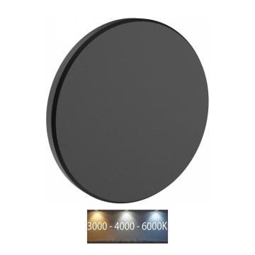 Udendørs LED væglampe PIATTA LED/18W/230V 3000/4000/6000K diameter 25 cm IP44 sort