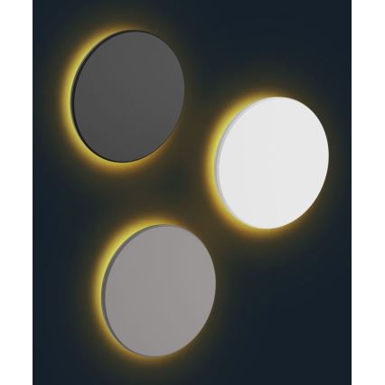 Udendørs LED væglampe PIATTA LED/18W/230V 3000/4000/6000K diameter 25 cm IP44 sort