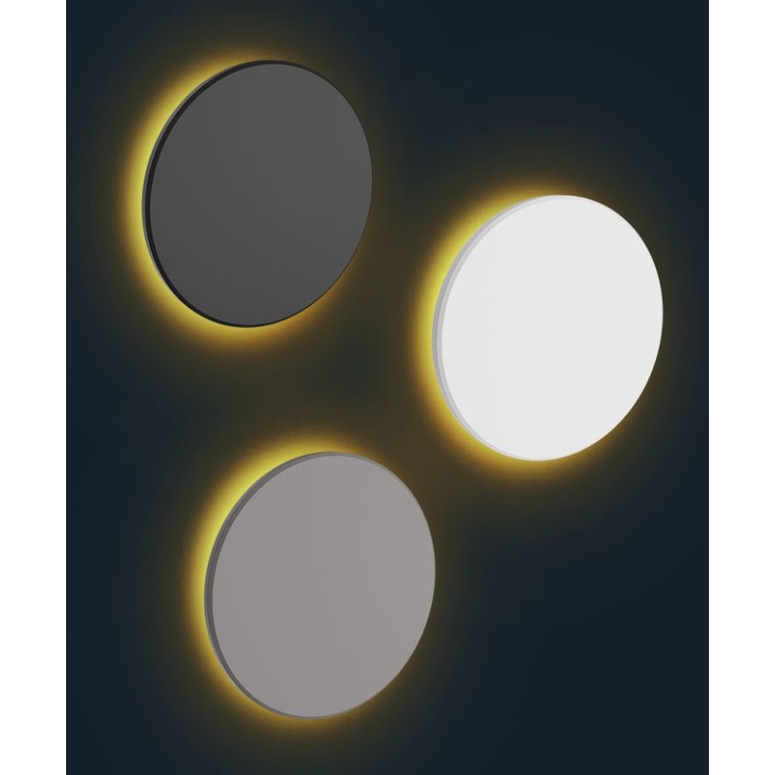 Udendørs LED væglampe PIATTA LED/18W/230V 3000/4000/6000K diameter 25 cm IP44 sort