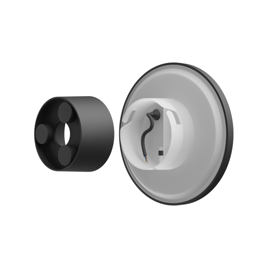 Udendørs LED væglampe PIATTA LED/18W/230V 3000/4000/6000K diameter 25 cm IP44 sort