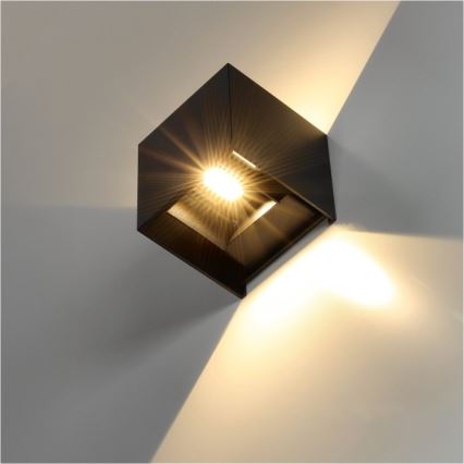 Udendørs LED væglampe QUERK 2xLED/3W/230V 3000K IP54 sort