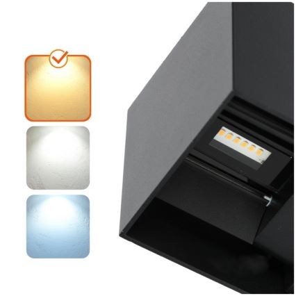 Udendørs LED væglampe QUERK 2xLED/3W/230V 3000K IP54 sort