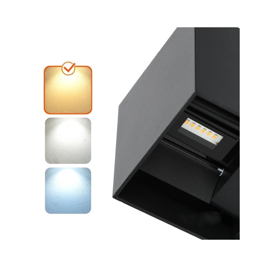 Udendørs LED væglampe QUERK 2xLED/3W/230V 3000K IP54 sort