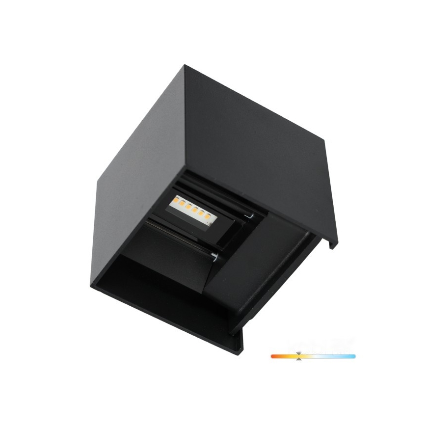 Udendørs LED væglampe QUERK 2xLED/3W/230V 3000K IP54 sort