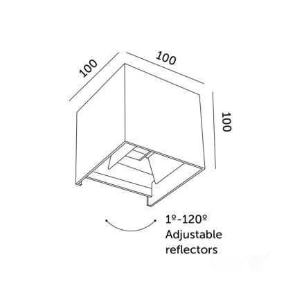 Udendørs LED væglampe QUERK 2xLED/3W/230V 3000K IP54 sort