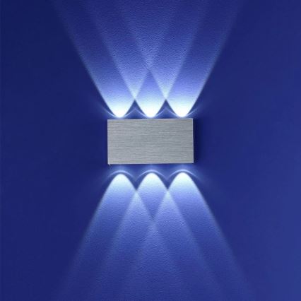 Udendørs LED væglampe SILBER 6xLED/1W/230V IP54