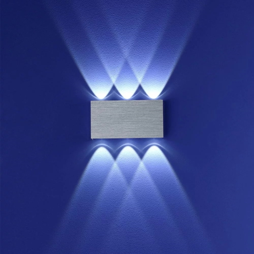 Udendørs LED væglampe SILBER 6xLED/1W/230V IP54