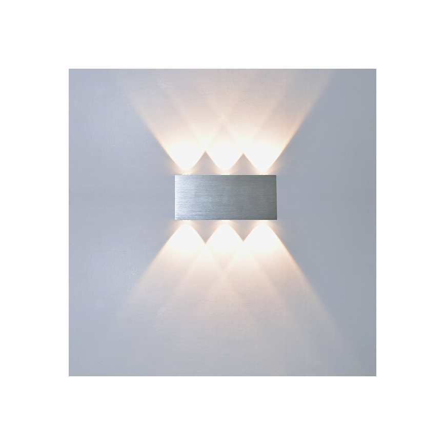 Udendørs LED væglampe SILBER 6xLED/1W/230V IP54