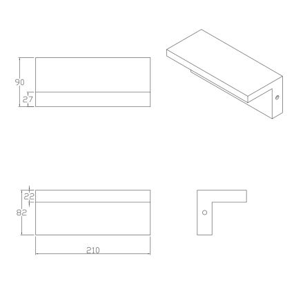 Udendørs LED væglampe TESA LED/10W/230V IP54 sort
