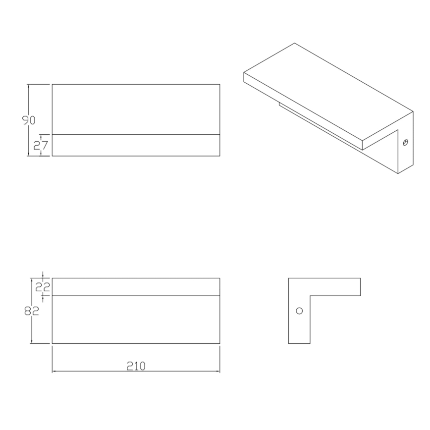 Udendørs LED væglampe TESA LED/10W/230V IP54 sort