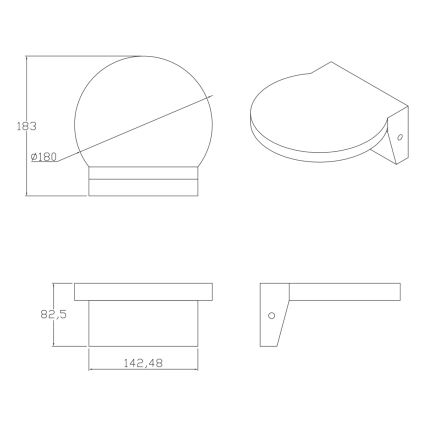 Udendørs LED væglampe TESA LED/10W/230V IP54 sort