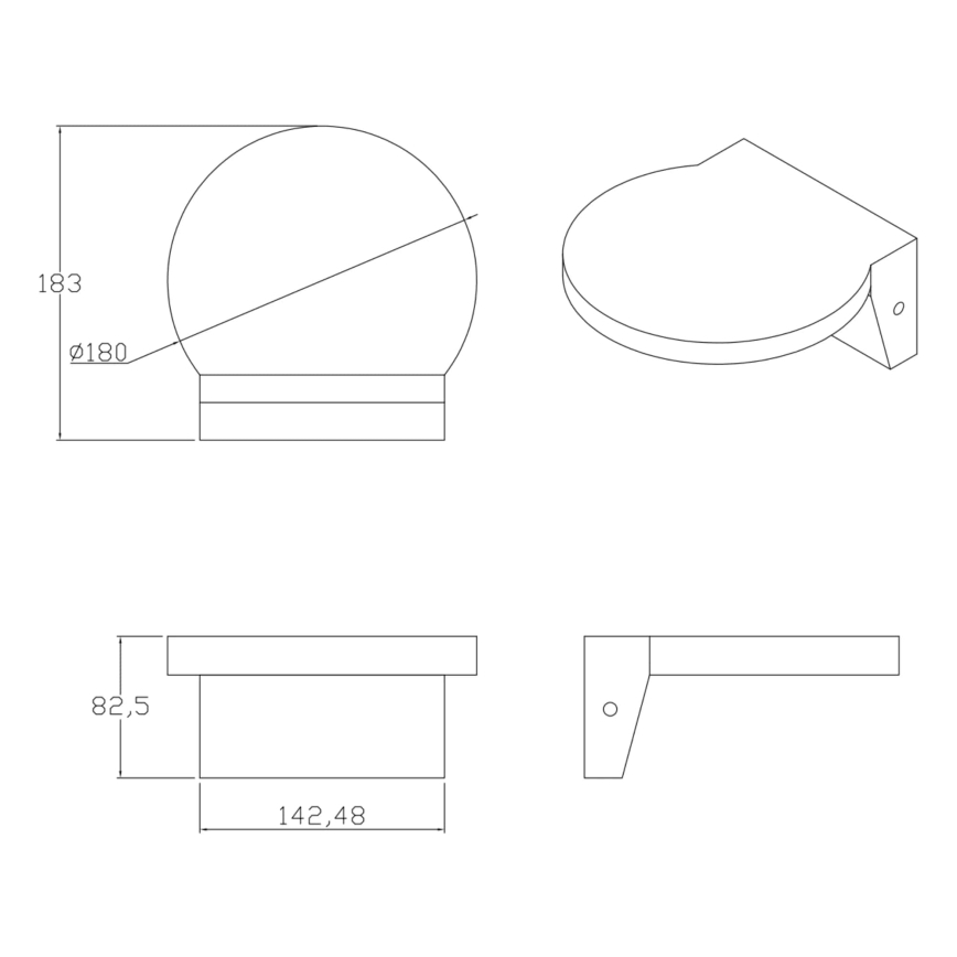 Udendørs LED væglampe TESA LED/10W/230V IP54 sort