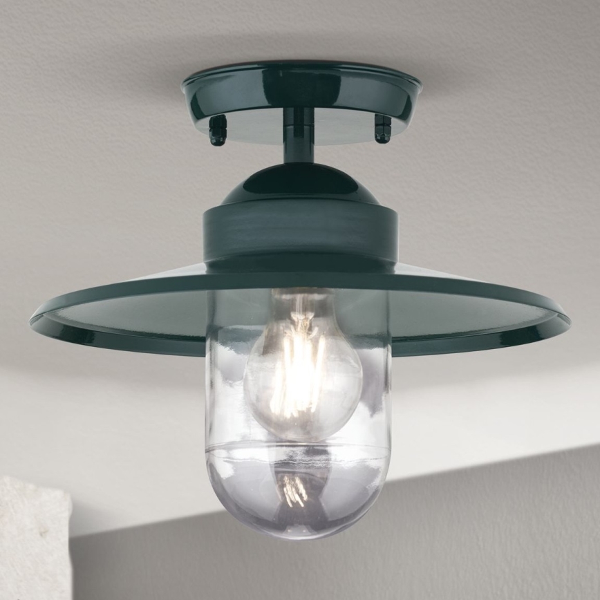 Udendørs loftlampe EDWARD 1xE27/60W/230V IP44 grøn