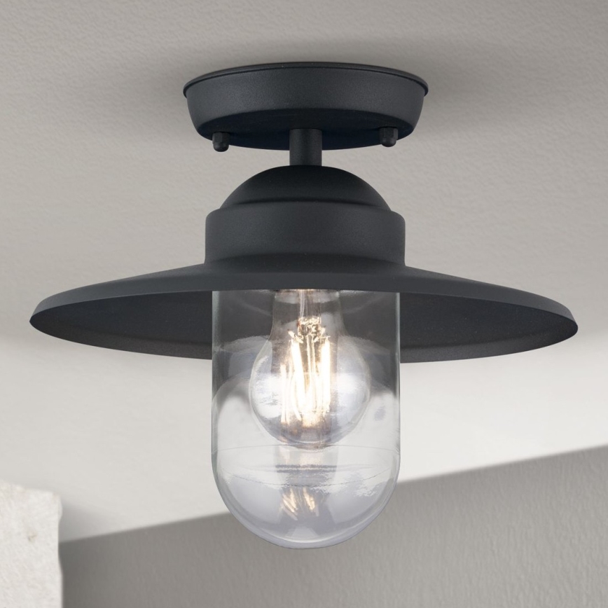 Udendørs loftlampe EDWARD 1xE27/60W/230V IP44 sort