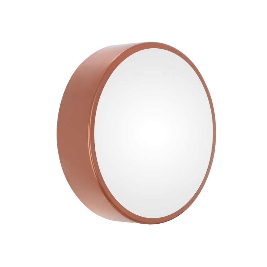Udendørs loftlampe med sensor CLEO 2xE27/24W/230V diam. 30 cm kobberfarvet IP54