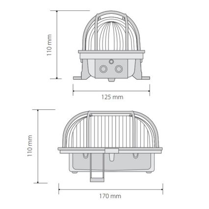 Udendørs loftlampe OVAL 1xE27/60W/230V IP44 brun