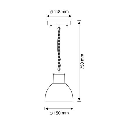 Udendørs lysekrone ARNE 1xE27/10W/230V IP44