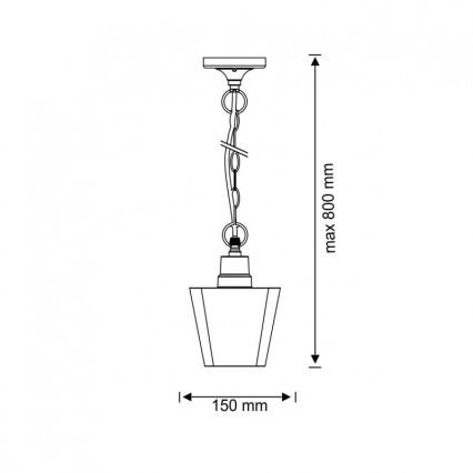 Udendørs lysekrone GIZA 1xE27/10W/230V IP44