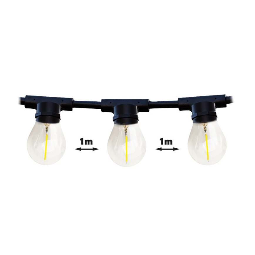 Udendørs lyskæde MIMOSA 20xE27/1,3W/230V IP44 20 m