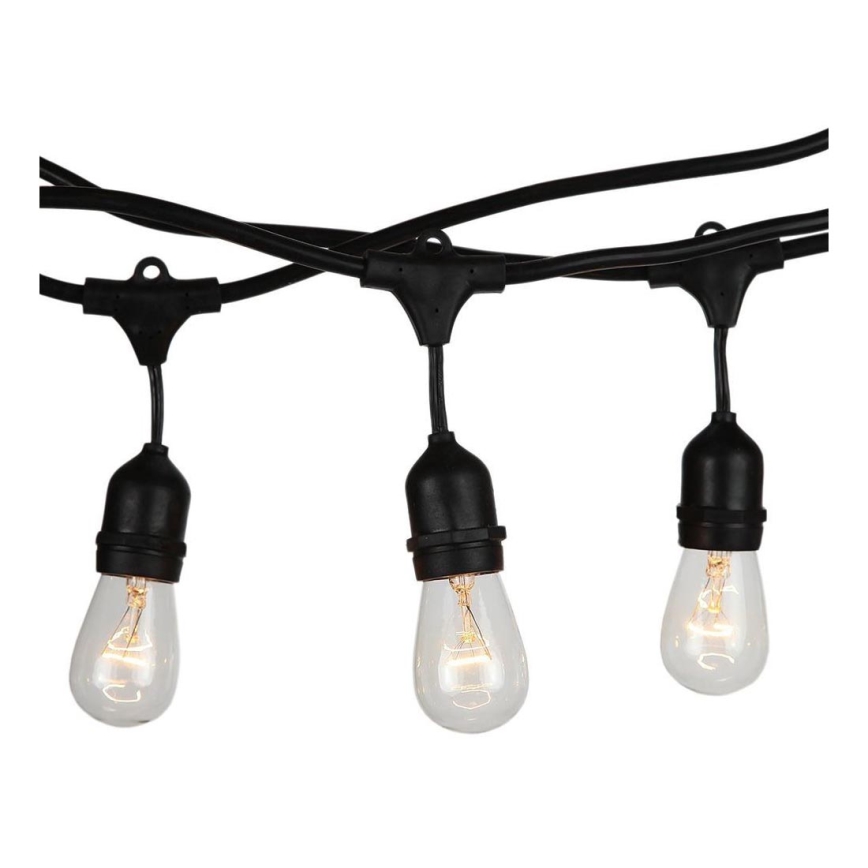 Udendørs lyskæde STRING 15 m 15xE27/25W/230V IP54
