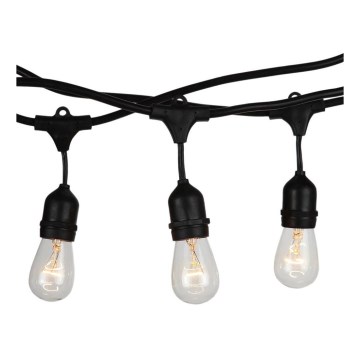 Udendørs lyskæde STRING 15m 15xE27/25W/230V IP54