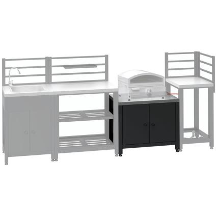 Udendørs modul skab til grill 80x47x69 cm sort/rustfrit stål