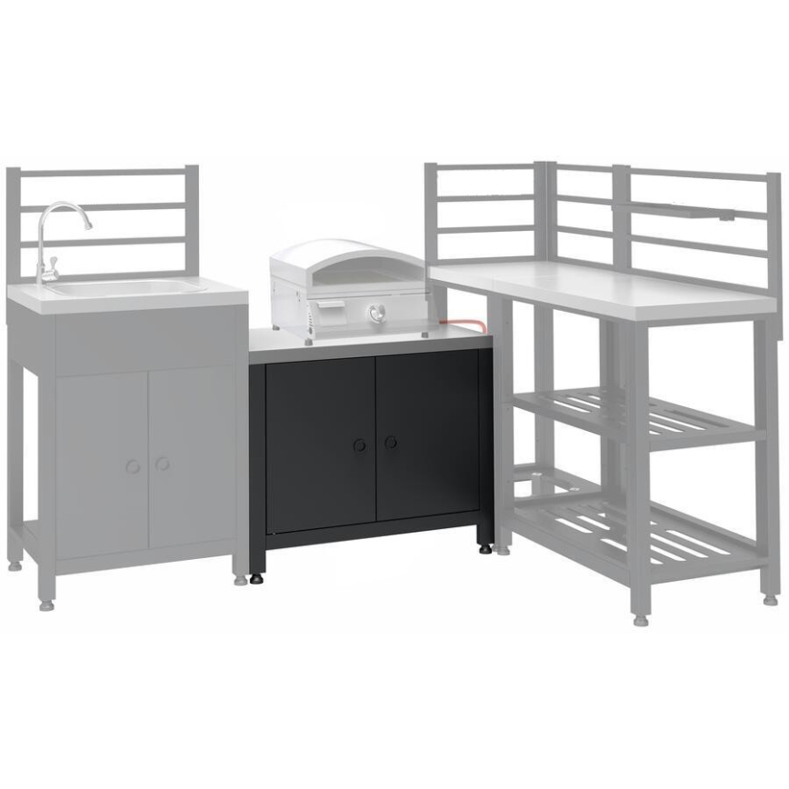 Udendørs modul skab til grill 80x47x69 cm sort/rustfrit stål