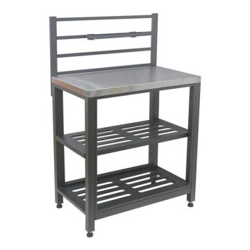 Udendørs modulbord 80x47x123 cm sort/rustfrit stål