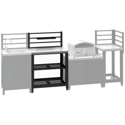 Udendørs modulbord 80x47x123 cm sort/rustfrit stål