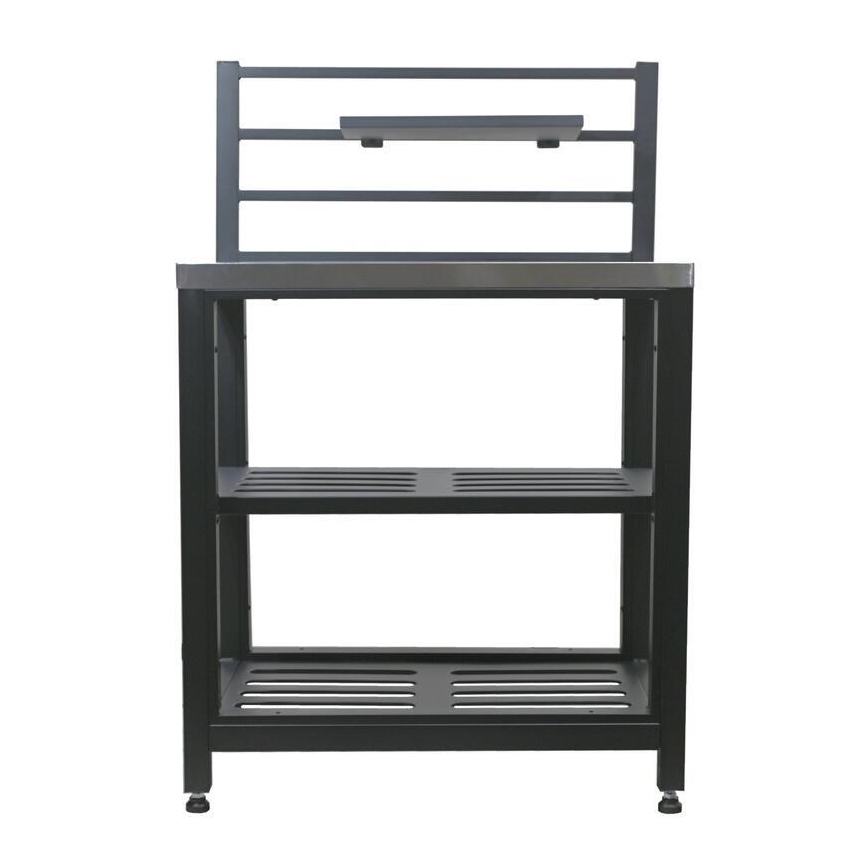 Udendørs modulbord 80x47x123 cm sort/rustfrit stål