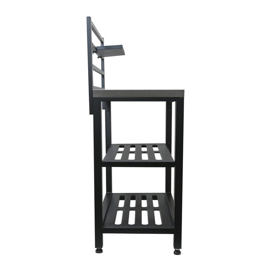 Udendørs modulbord 80x47x123 cm sort/rustfrit stål