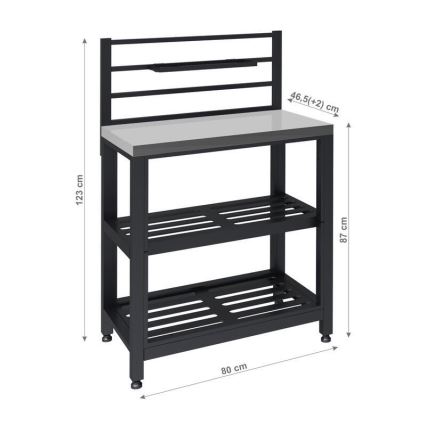 Udendørs modulbord 80x47x123 cm sort/rustfrit stål