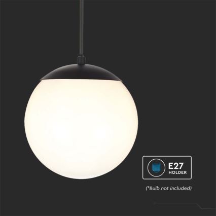 Udendørs pendel på kabel 1xE27/60W/230V Ø 20 cm IP44 sort