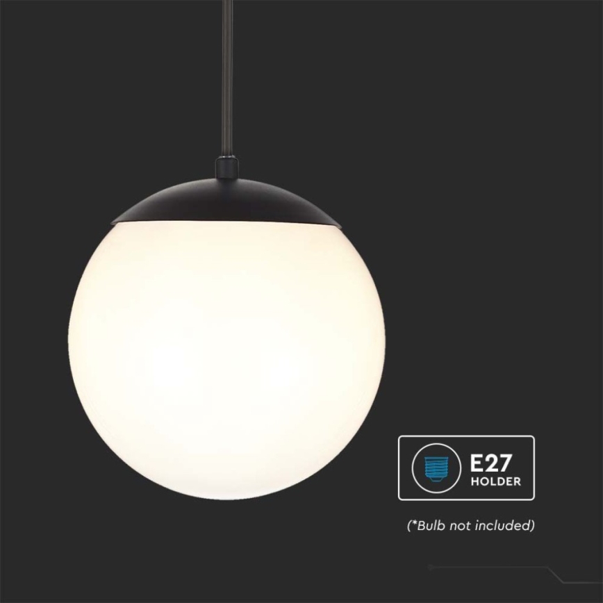 Udendørs pendel på kabel 1xE27/60W/230V Ø 20 cm IP44 sort
