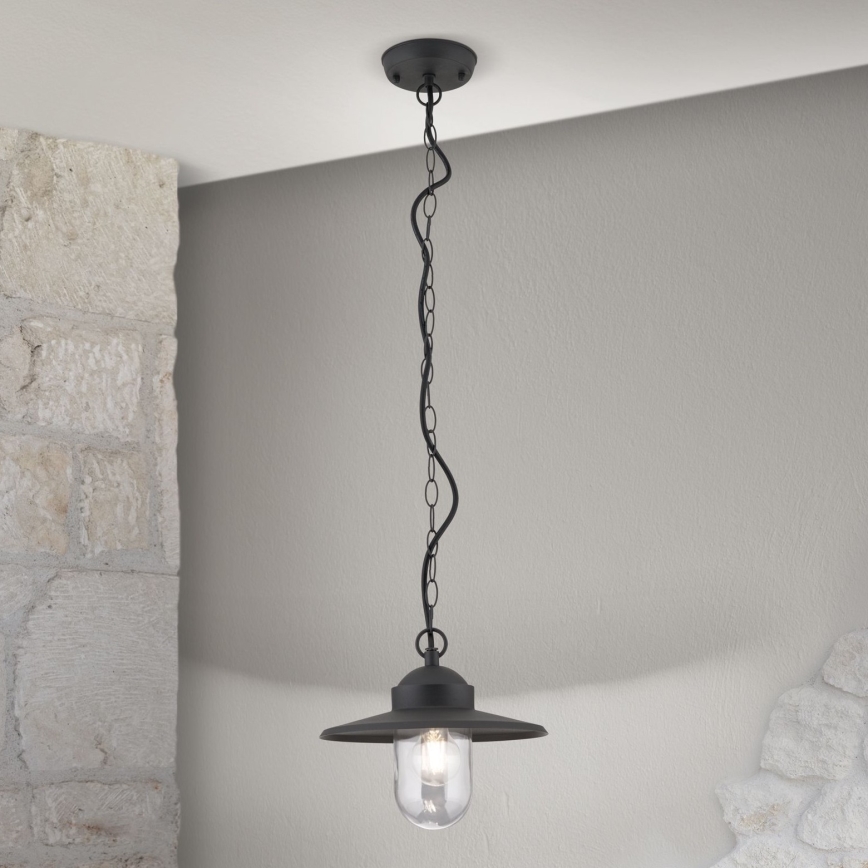 Udendørs pendellampe EDWARD 1xE27/60W/230V IP44 sort