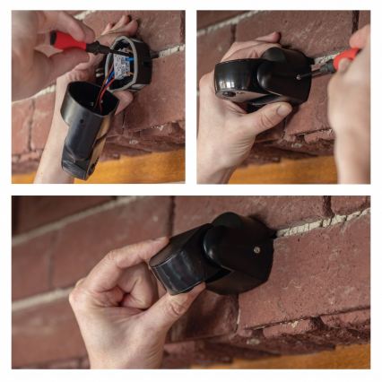 Udendørs PIR bevægelses- og skumringssensor 1200W/230V IP65 sort