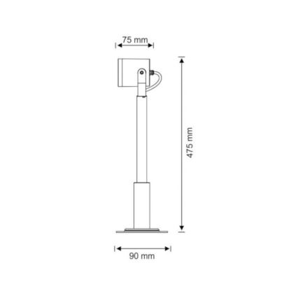 Udendørs projektørlampe PINO 1xGU10/10W/230V IP44 48 cm