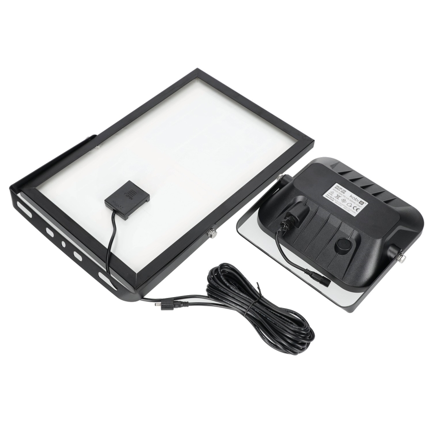 Udendørs solcelle spotlight med sensor LED/30W/6,4V 4000K IP65 6000 mAh + fjernbetjening