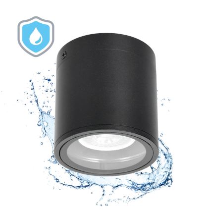 Udendørs spotlampe 1xGU10/35W/230V IP54 rund sort
