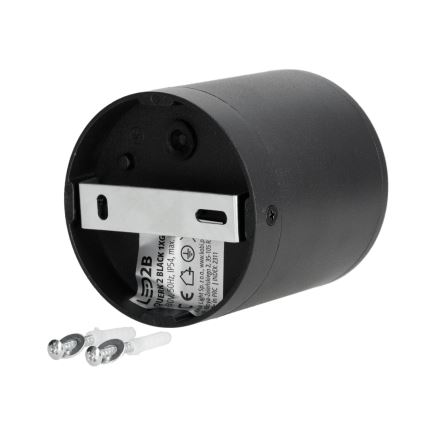Udendørs spotlampe 1xGU10/35W/230V IP54 rund sort