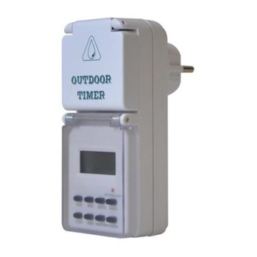 Udendørs timerkontakt digital ugentlig 16A/230V IP44 200 mAh