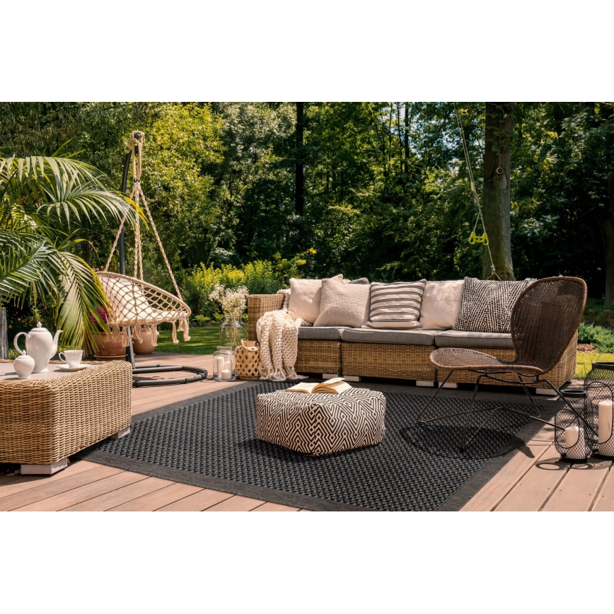 Udendørs tæppe EXPRESS NEW OUTDOOR 160x220 cm antracit/brun