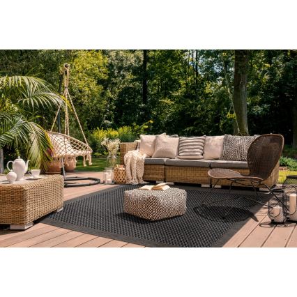 Udendørs tæppe EXPRESS NEW OUTDOOR 80x150 cm, antracit/brun