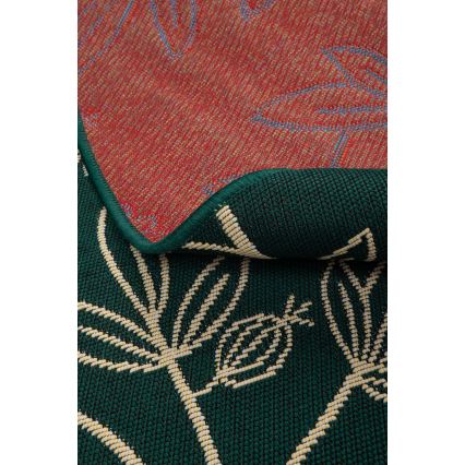 Udendørs tæppe JUNGLE 135 cm grøn/bladmønster