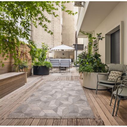 Udendørs tæppe ORIA 120x170 cm, grå/beige