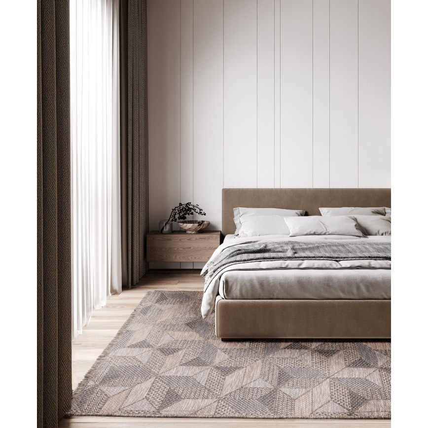 Udendørs tæppe ORIA 160x220 cm grå/beige