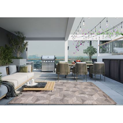 Udendørs tæppe ORIA 70x140 cm grå/beige